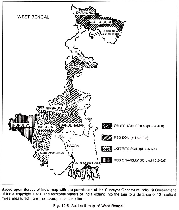 Acid Soil Map of West Bengal